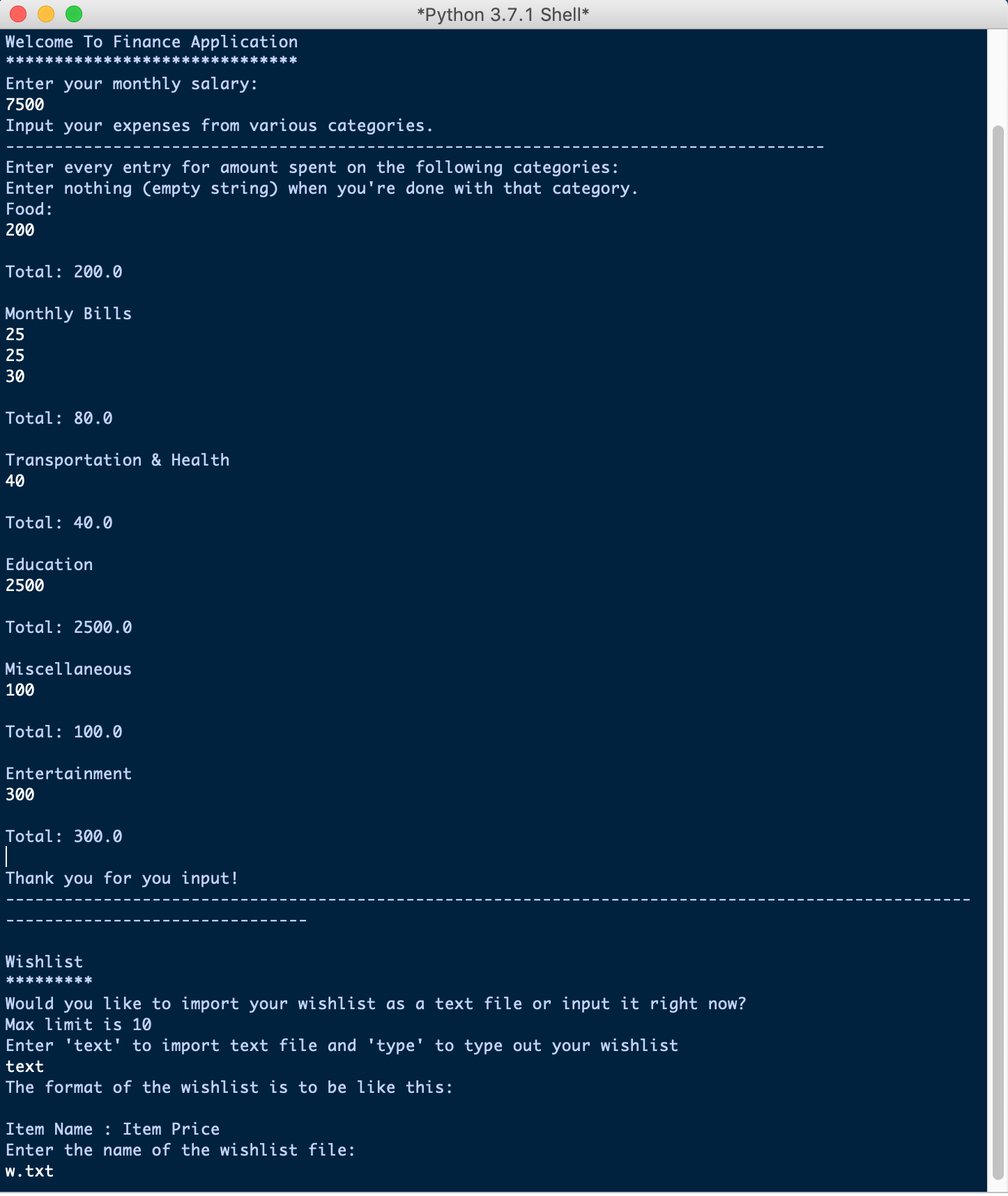 Hackathon Demo Input